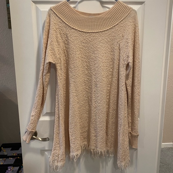 Free People Small Beige Textured Sweater - Picture 3 of 11